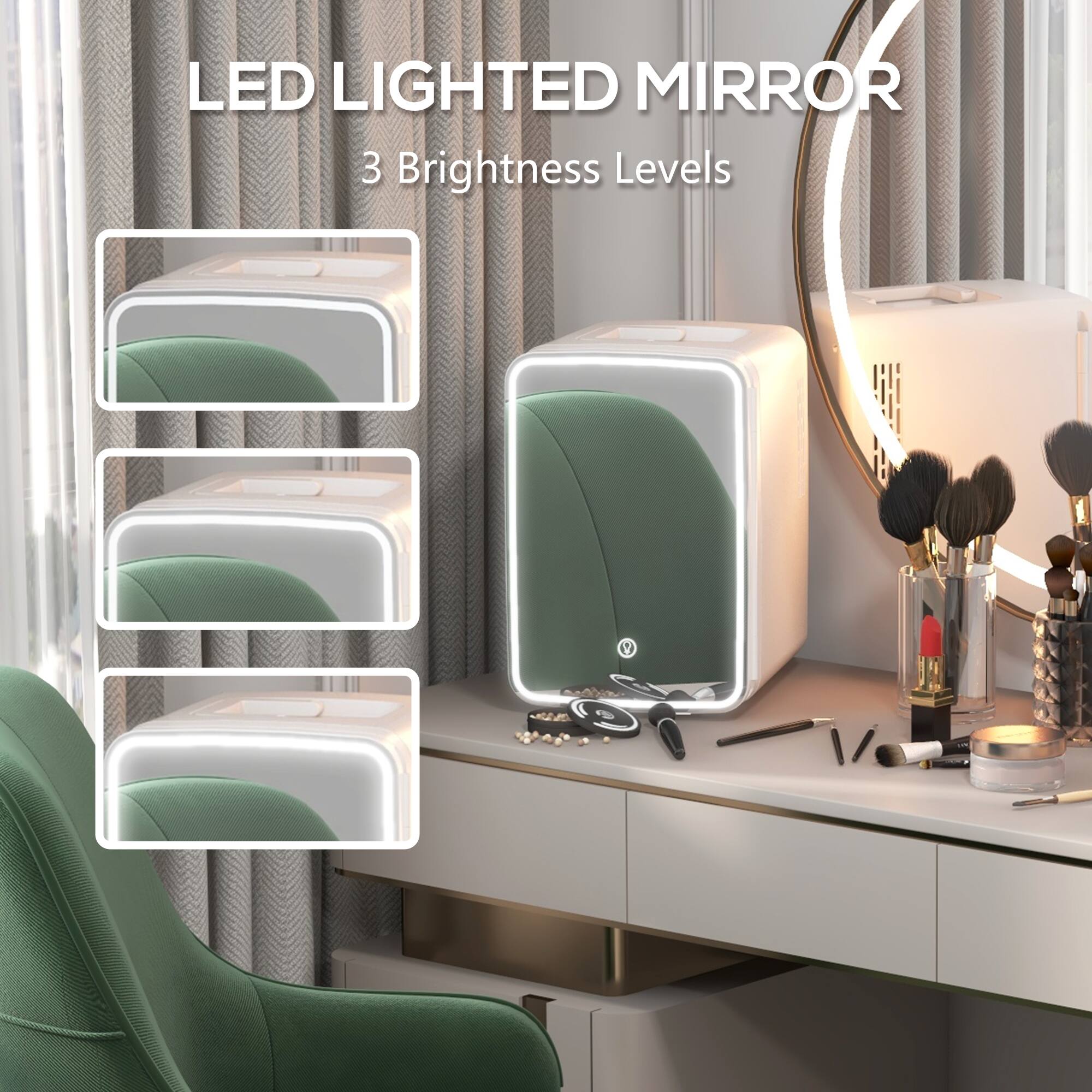 LED Lighted Mirror  
3 Brightness Levels