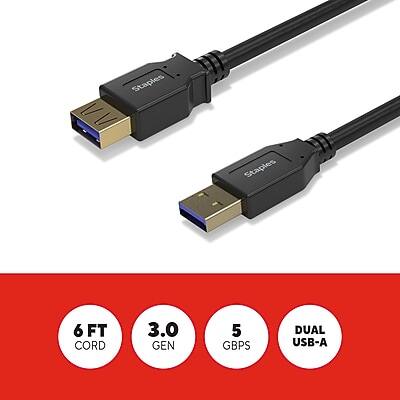 Staples 6 FT CORD 3.0 GEN 5 GBPS DUAL USB-A