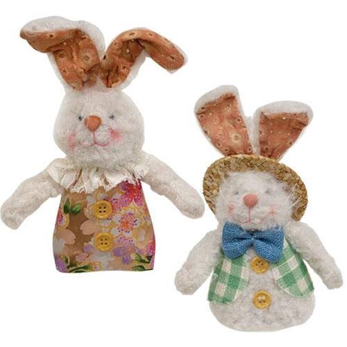 BreeBe Fuzzy Dressed Up Easter Bunny Ornament 2 Asstd Multi G2640040 ...