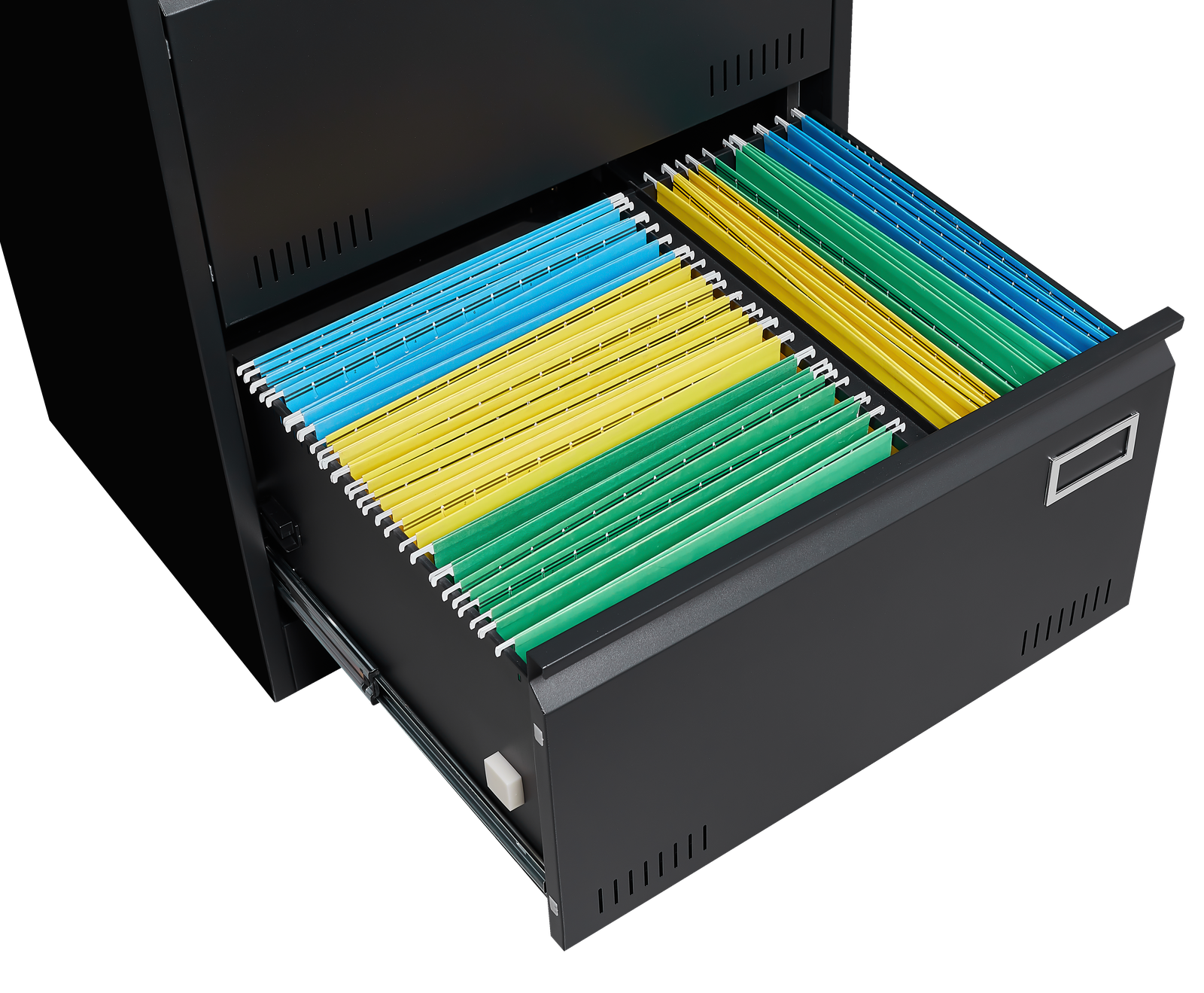 Alt View 5. Spaco - 3-Drawer Lateral File Cabinet, Locking Black Metal, for Home Office, Legal Size, A4/F4 Compliance - White.