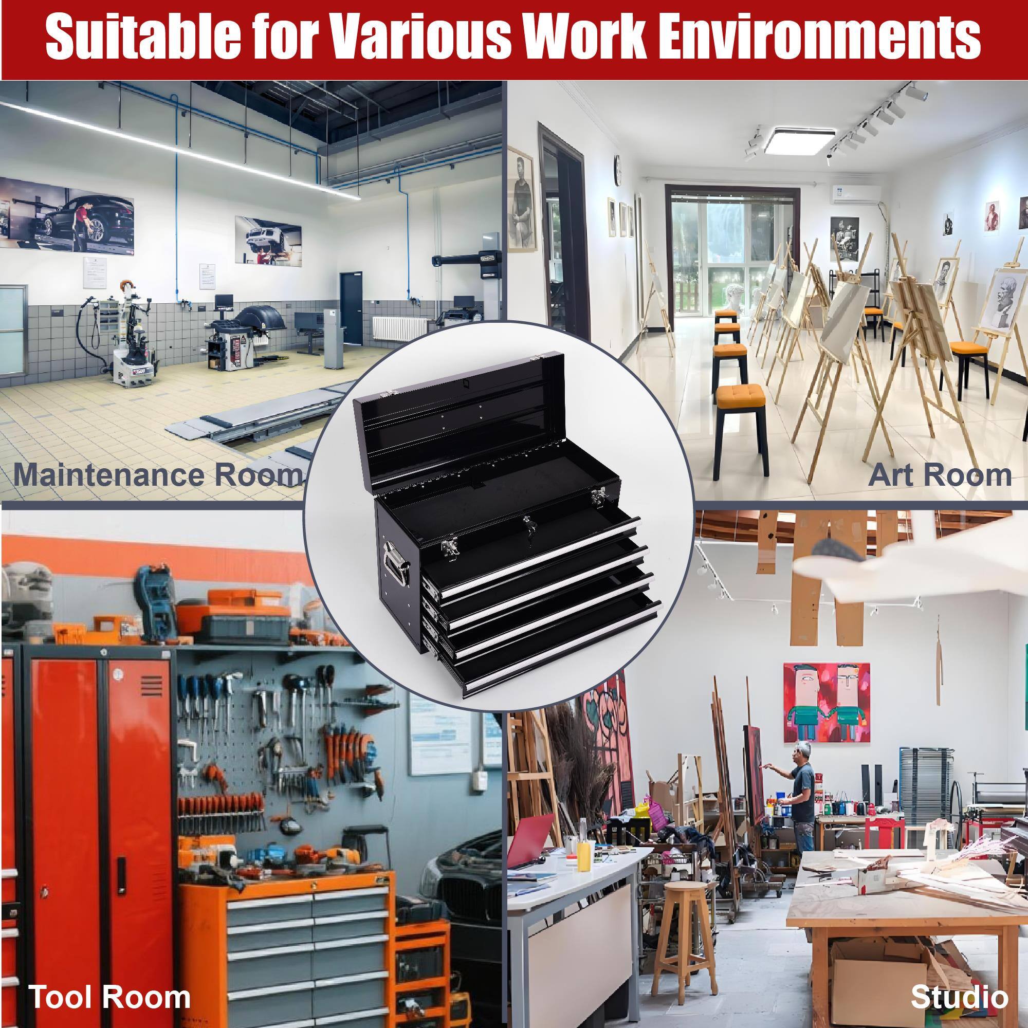 Suitable for Various Work Environments

- Maintenance Room
- Art Room
- Tool Room
- Studio