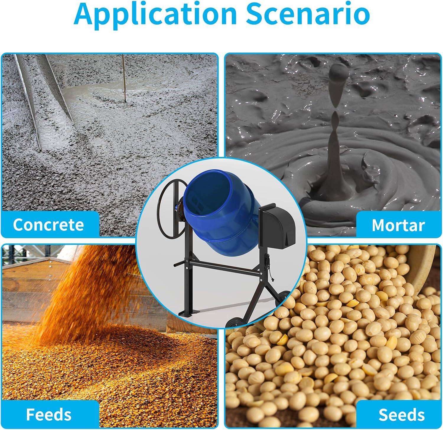 Application Scenario

- Concrete
- Mortar
- Feeds
- Seeds