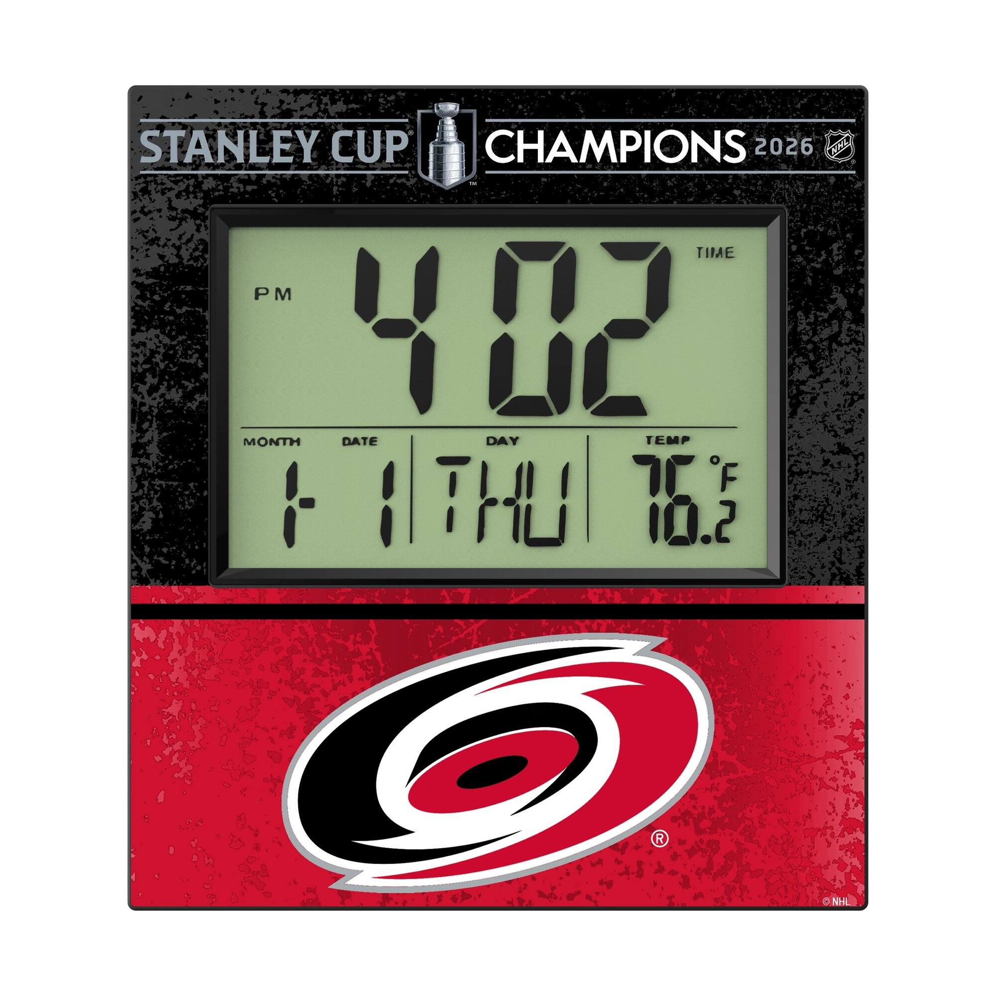 STANLEY CUP CHAMPIONS 2026  
TIME: 4:02 PM  
MONTH: 1  
DATE: 1  
DAY: THU  
TEMP: 76.2°F