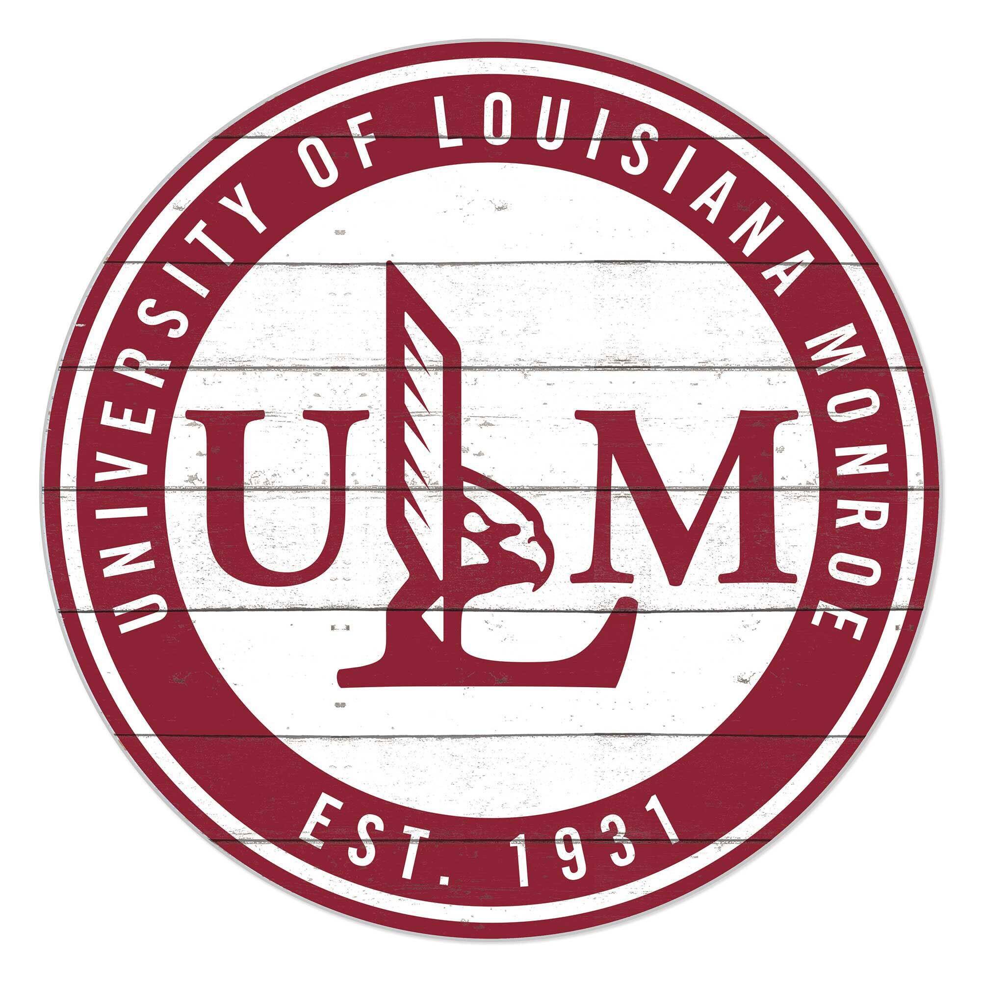 ULM Warhawks 20" Indoor/Outdoor Weathered Circle Sign