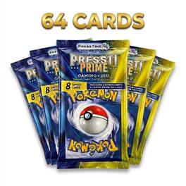 Pokémon - Pack of 8 Presstine Pokemon Presstiprime 8-Card Packs - 64 Cards Total - Black