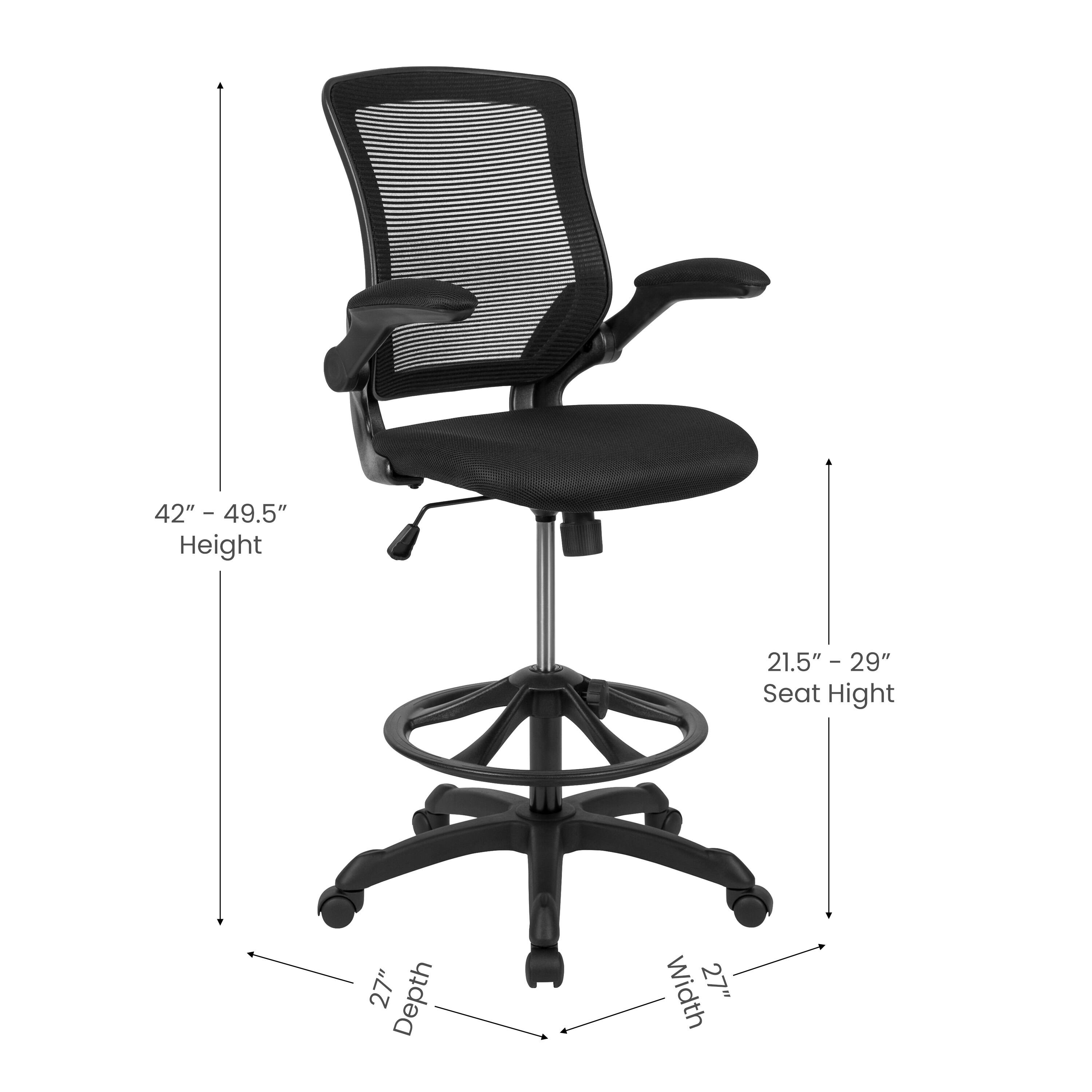 42" - 49.5" Height  
21.5" - 29" Seat Height  
27" Depth  
27" Width