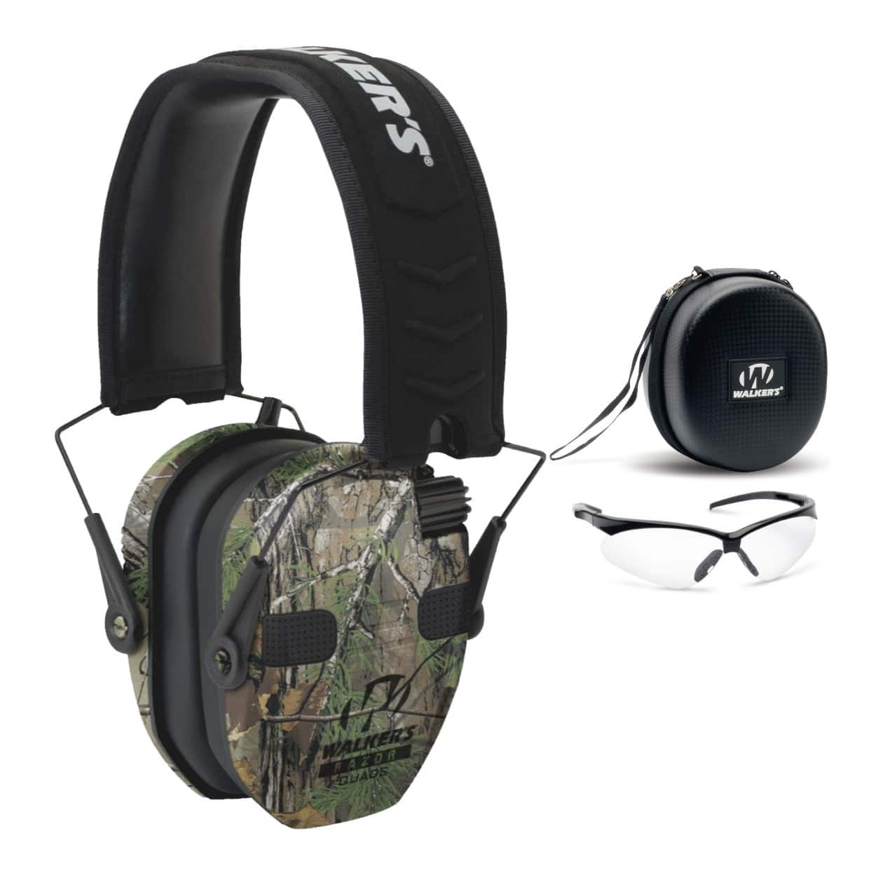 Walkers - Walker’s Razor Slim Electronic Muff with Glasses and Case - Realtree Xtra