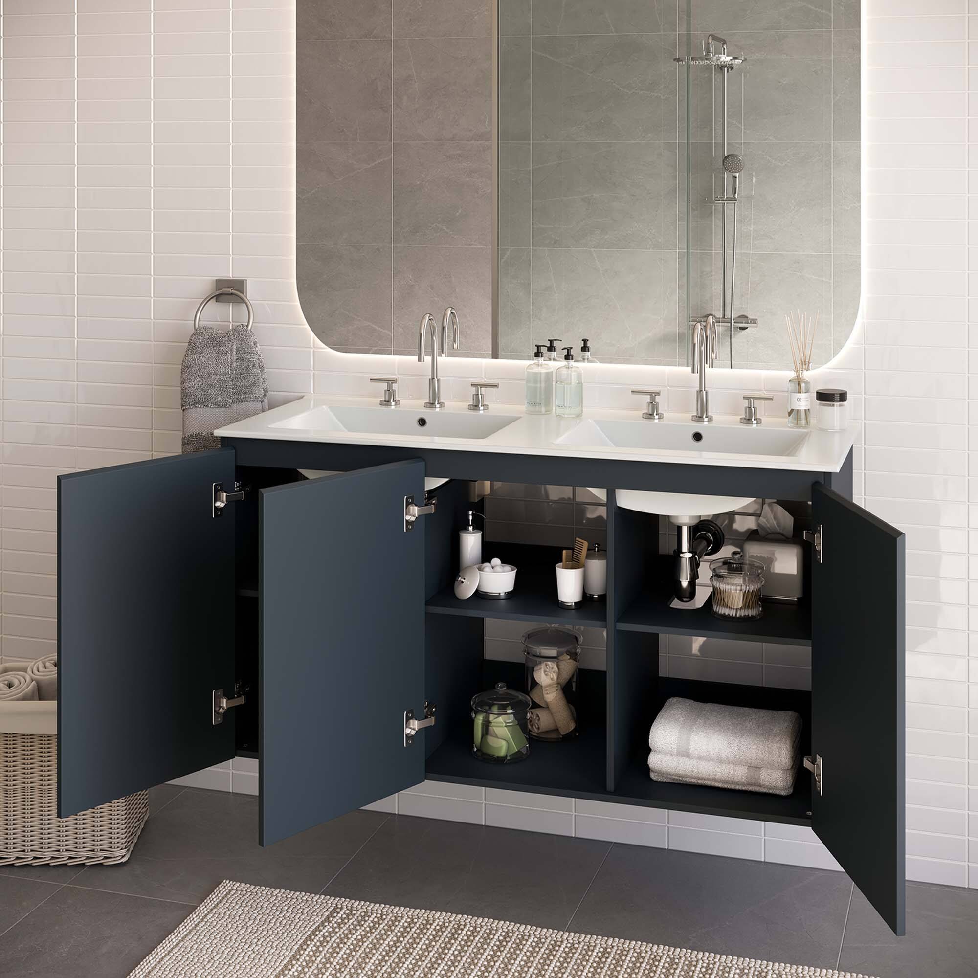 Back. Modway - Bryn Wall-Mount Bathroom Vanity Basin Included - Gray White.