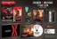 The image showcases a limited edition of the game Daemon X Machina, which includes a Titanic Scion. The box set contains an outer box, a game disc, and a soundtrack. Additionally, there are three emblem patches, an acrylic diorama, and three flight tag keychains. The game is rated T for Teen and has a mild drug reference. The image also features a Marvelous Entertainment logo and a Nintendo Switch logo.