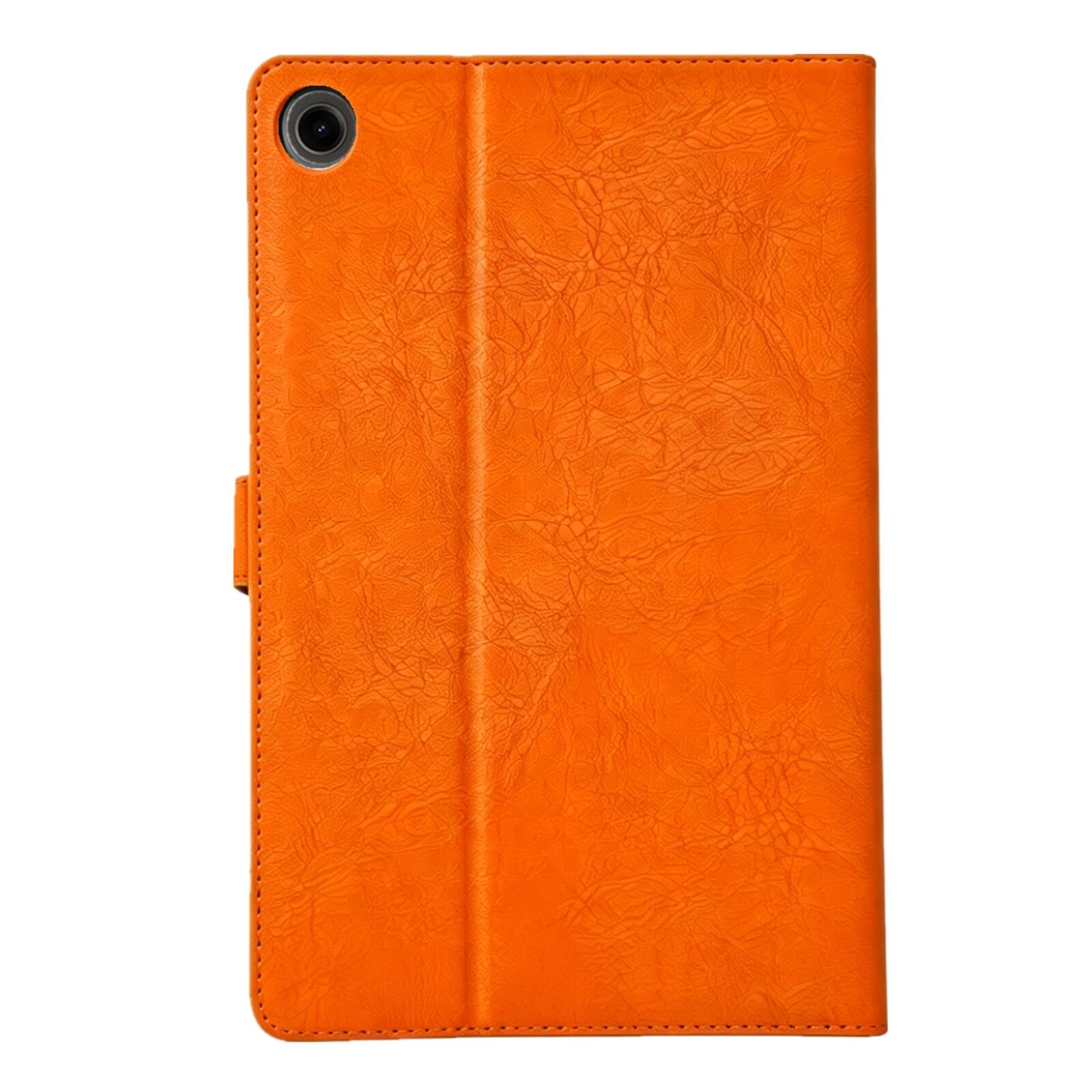 Alt View 3. Dteck - Faux Leather Flip Case for Samsung Galaxy Tab A11+ (A11 Plus) 2025 / A9+ 2023,Embossed Bird Wallet Folio Stand Cover - Orange.