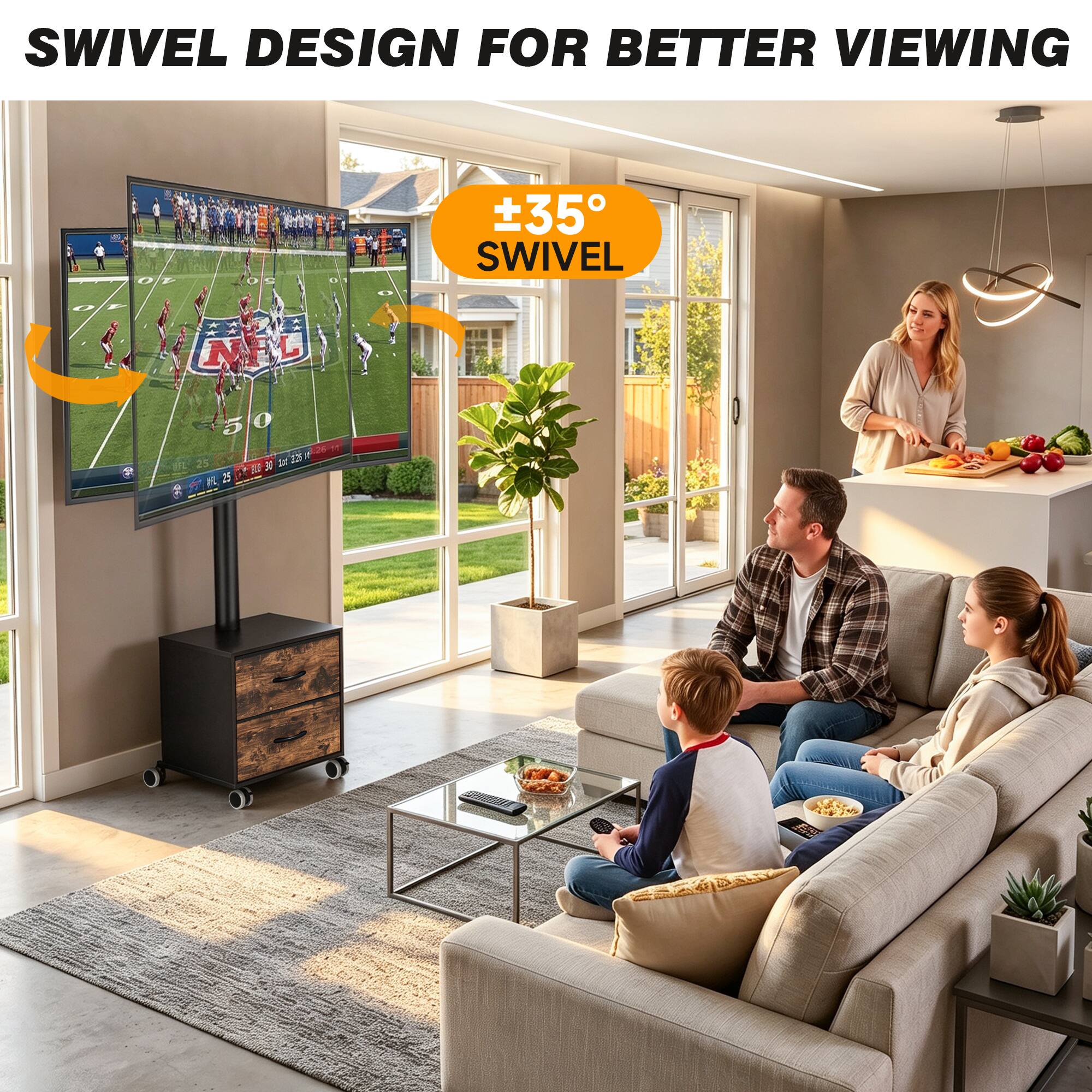 SWIVEL DESIGN FOR BETTER VIEWING

±35° SWIVEL