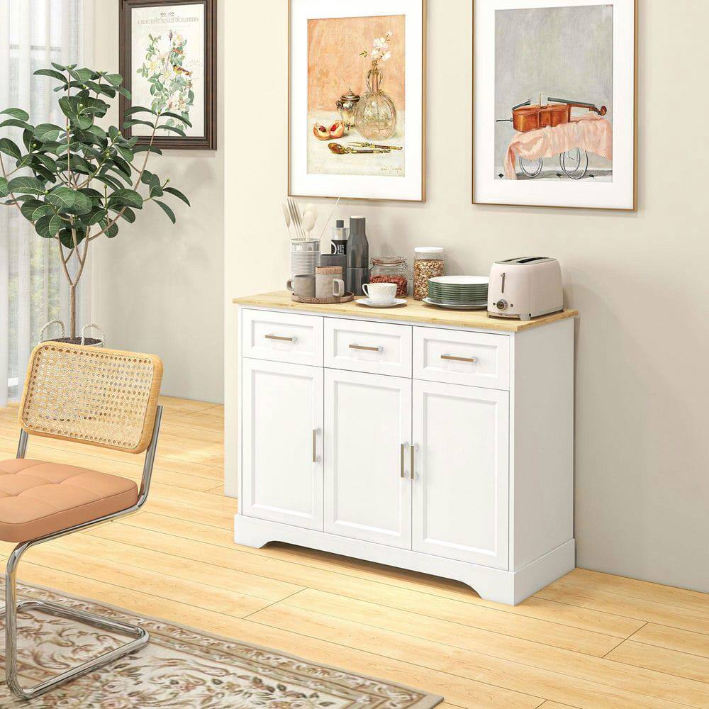 Left. Kadyn - Modern Sideboard Buffet for Versatile Dining and Living Room Storage - White.