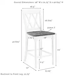 Crosley Furniture - Shelby 2-Piece Counter Height Bar Stool Set - 2 Stools - Distressed White