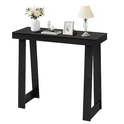 Front. VEVOR - 36 in Console Table, Modern Desk Behind the Couch, Wooden Rectangle Entrance Desk, Narrow Long Sofa Table Accent Stand - Black.