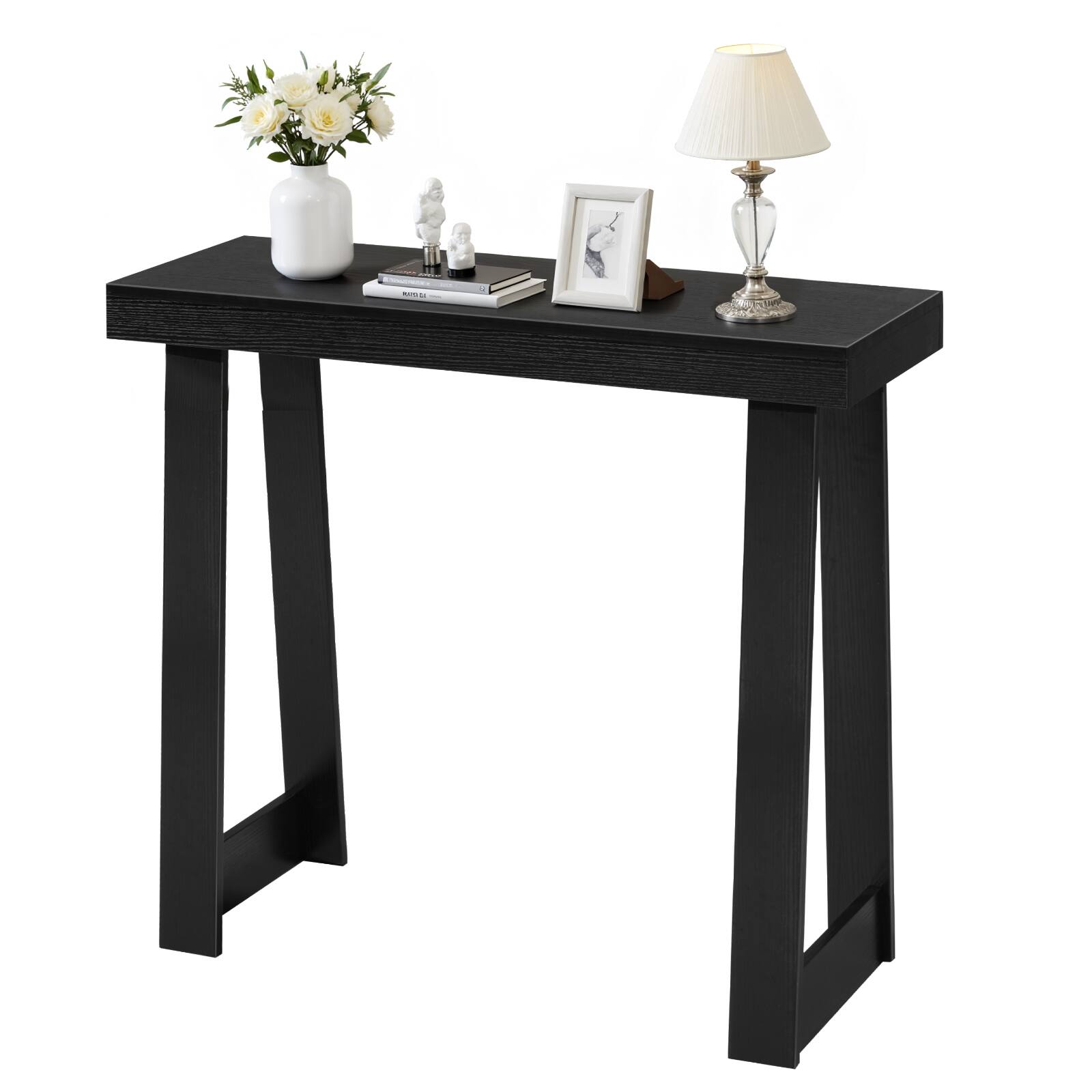 VEVOR - 36 in Console Table, Modern Desk Behind the Couch, Wooden Rectangle Entrance Desk, Narrow Long Sofa Table Accent Stand - Black