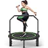 Front. FED Fitness - BCAN 40" Foldable Trampoline, 450lb Capacity,Fitness Rebounder with Adjustable Foam Handle - green.