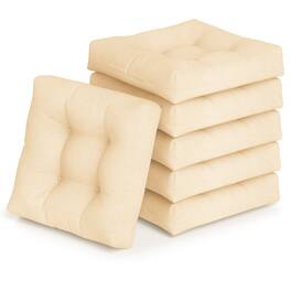 Gymax - Set of 6 21'' x 21'' Chair Seat Cushion Pads Patio - Beige