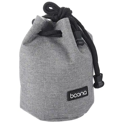 Front. Unique Bargains - Soft Drawstring Lens Case, with Cotton Pad 3.5" OD Thick Fleece Cloth for SLR Lens, Water Cups - Grey.
