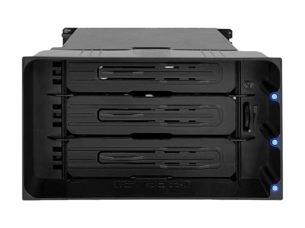 Alt View 1. Icy Dock - ICY DOCK MB830SP-B 3-Bay 3.5" SATA/SAS Docking Enclosure (2 x 5.25" Bay, w/ Cables).