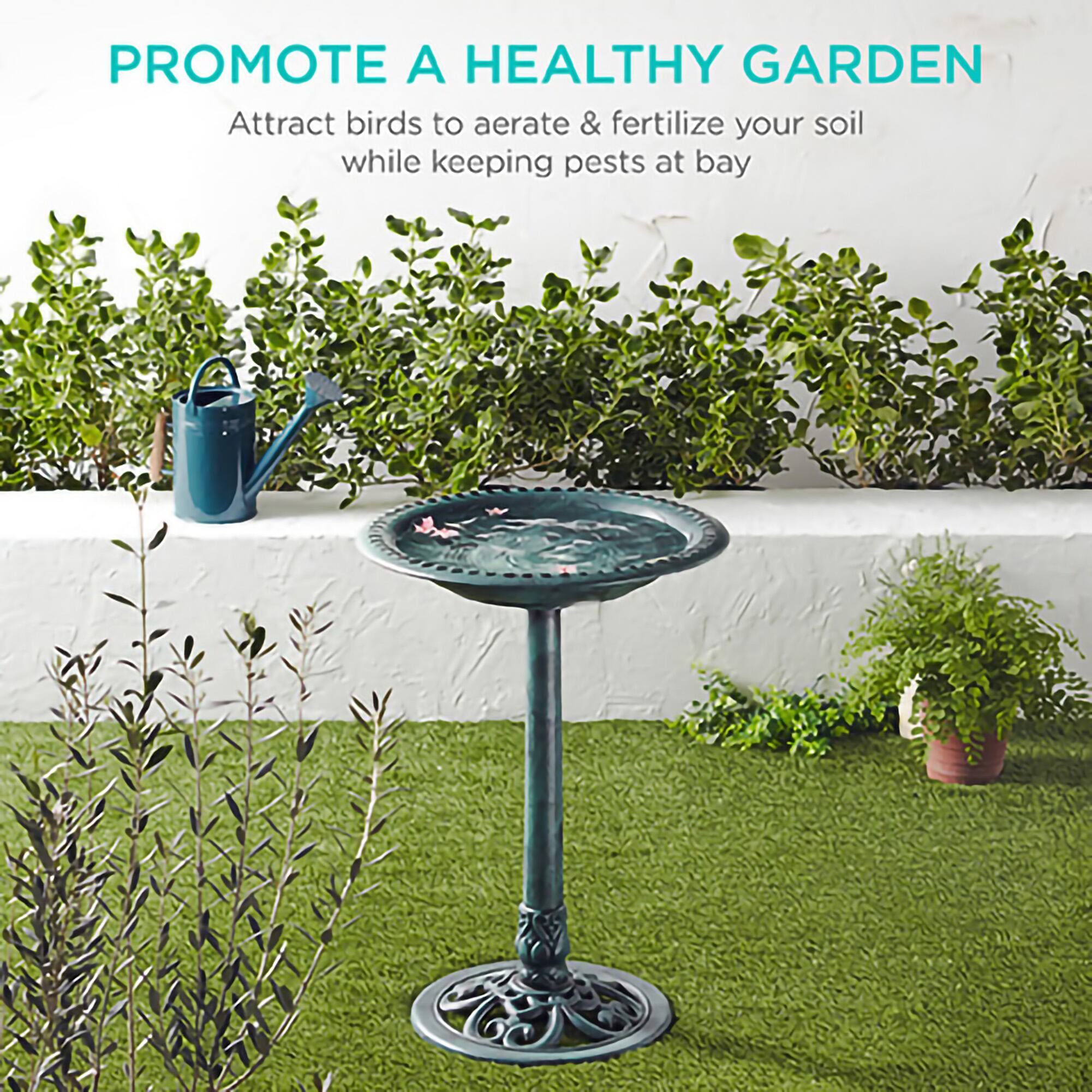 PROMOTE A HEALTHY GARDEN  
Attract birds to aerate & fertilize your soil while keeping pests at bay