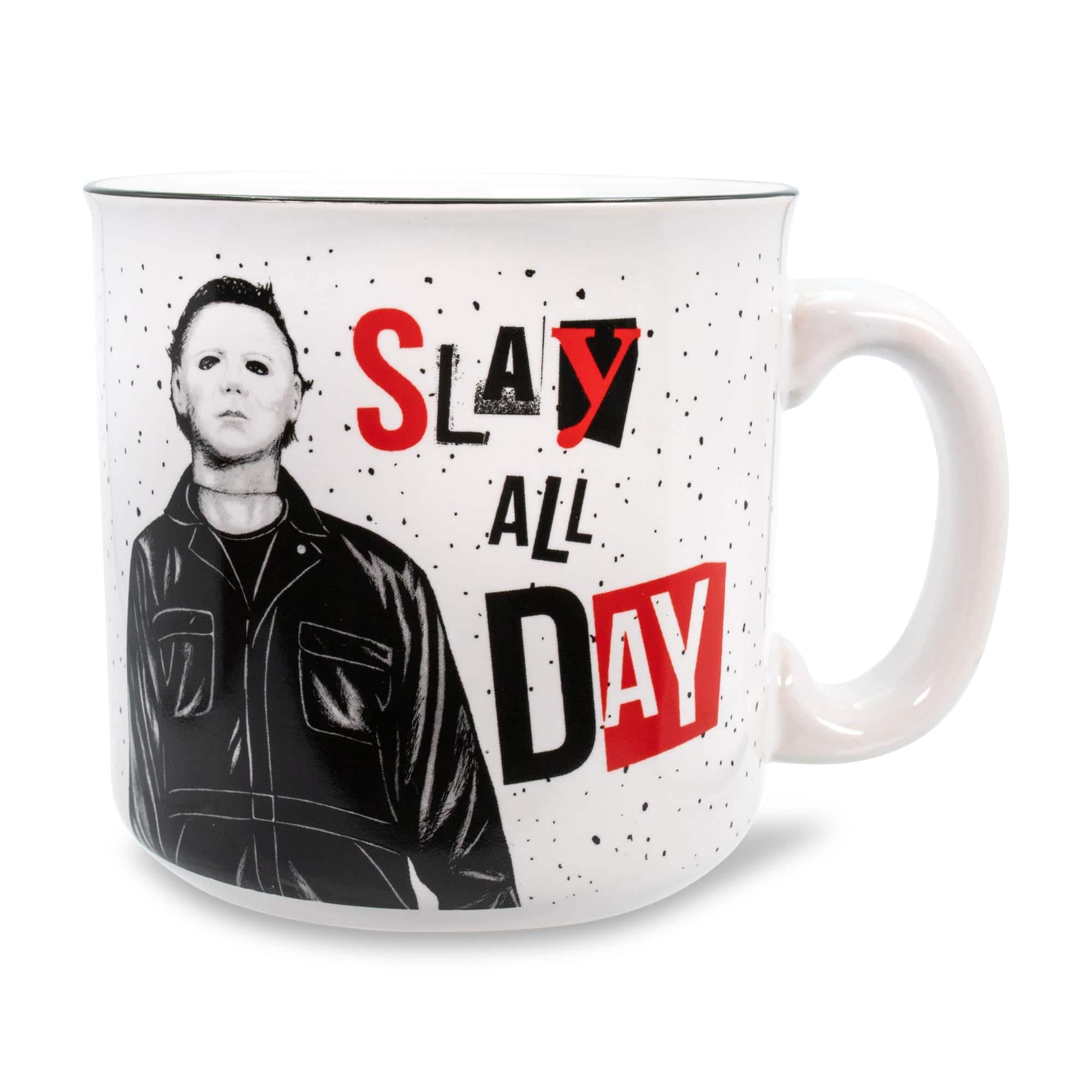 Silver Buffalo - Halloween II "Slay All Day" Ceramic Camper Mug | Holds 20 Ounces - White