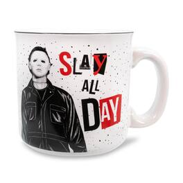 Silver Buffalo - Halloween II "Slay All Day" Ceramic Camper Mug | Holds 20 Ounces - White