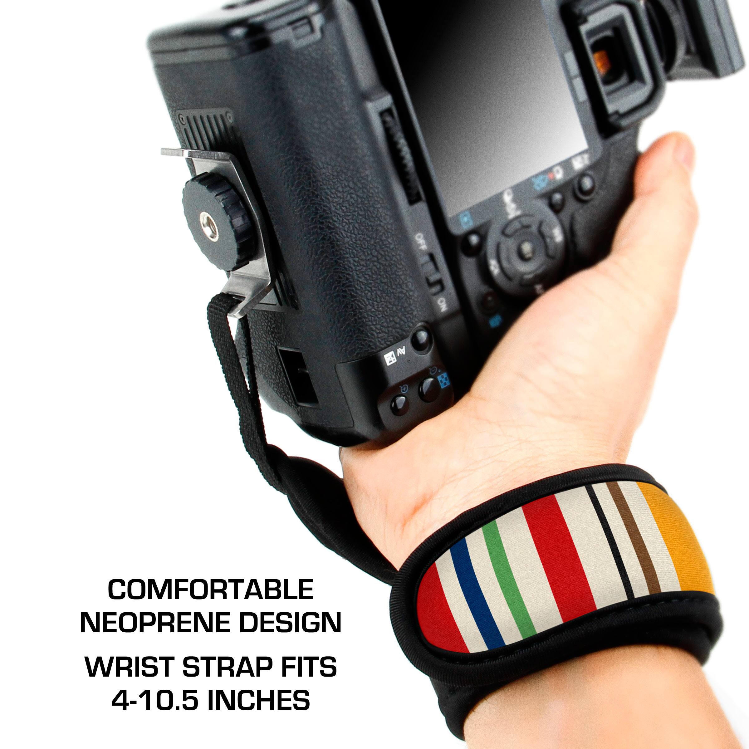COMFORTABLE NEOPRENE DESIGN  
WRIST STRAP FITS 4-10.5 INCHES