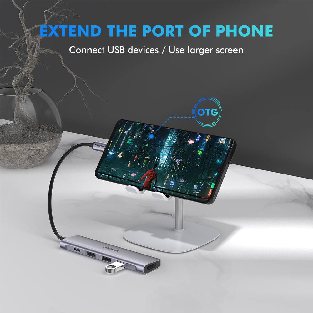 EXTEND THE PORT OF PHONE

Connect USB devices / Use larger screen

OTG