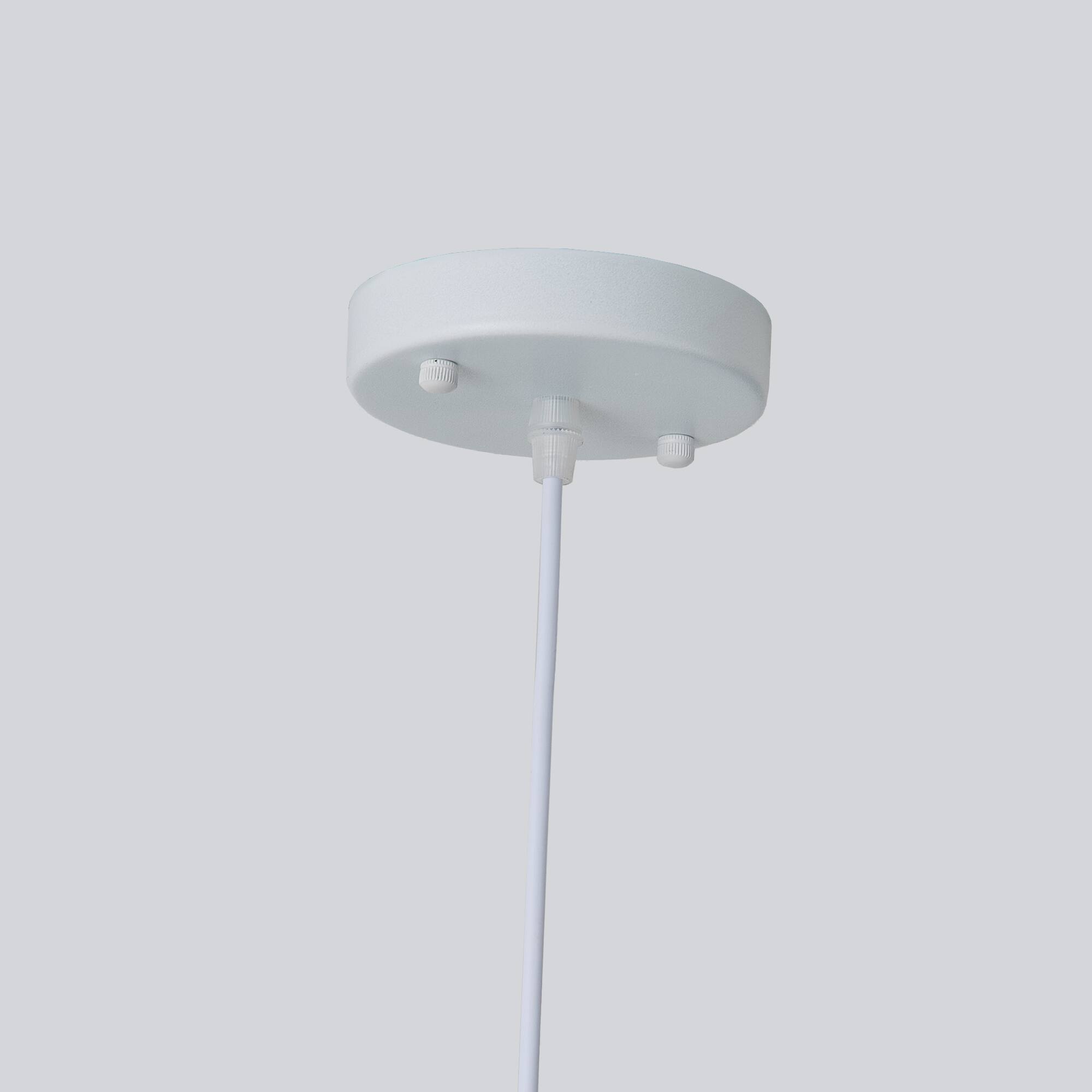 Alt View 2. Parrot Uncle - 23.6 in. 3-Light Silk White Drum Pendant Ceiling Light - White.