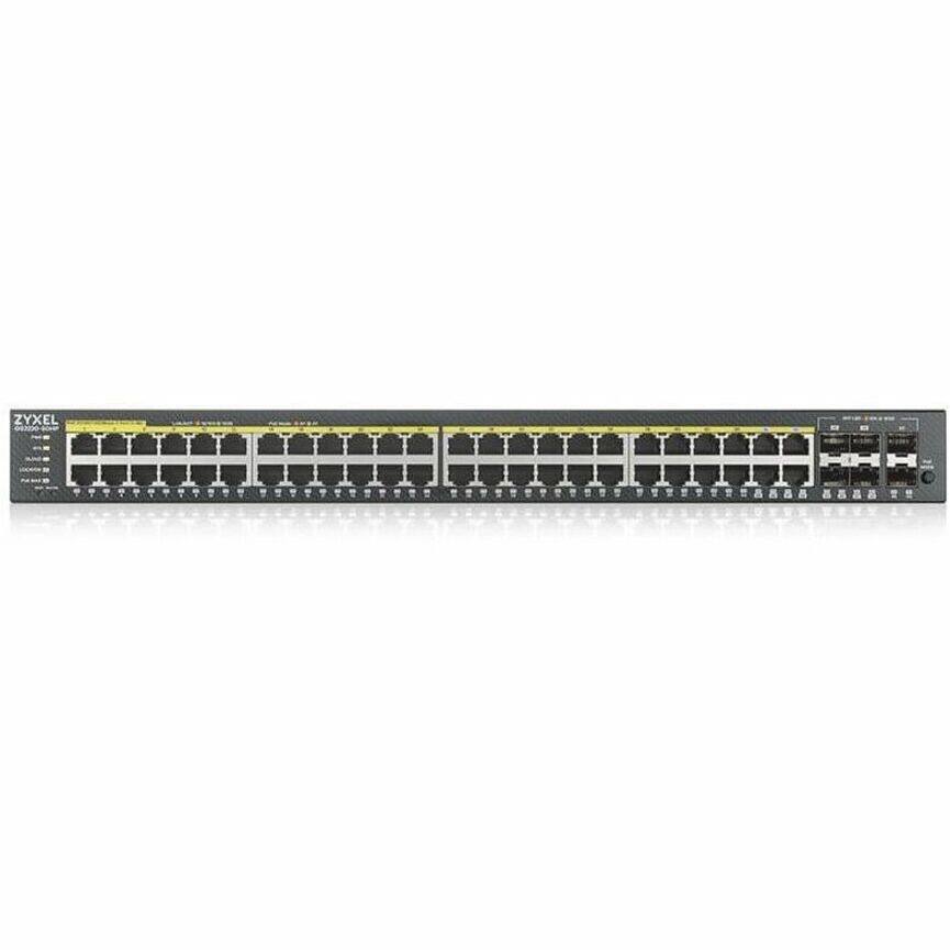 ZYXEL

Model: EGS2080-48S

Features:
- 48 Gigabit Ethernet Ports
- 4 SFP+ Ports
- 10/100/1000 Base-T
- 10GBase-T
- 10GBase-SR
- 10GBase-LR
- 10GBase-ER
- 10GBase-T
- 10GBase-SR
- 10GBase-LR
- 10GBase-ER
- 10GBase-T
- 10GBase-SR
- 10GBase-LR
- 10GBase-ER
- 10GBase-T
- 10GBase-SR
- 10GBase-LR
- 10GBase-ER

Specifications:
- Power Consumption: 150W
- Dimensions: 482.6 x 44.45 x 44.45 mm
- Weight: 2.5 kg
- Operating Temperature: 0°C to 45°C
- Storage Temperature: -
