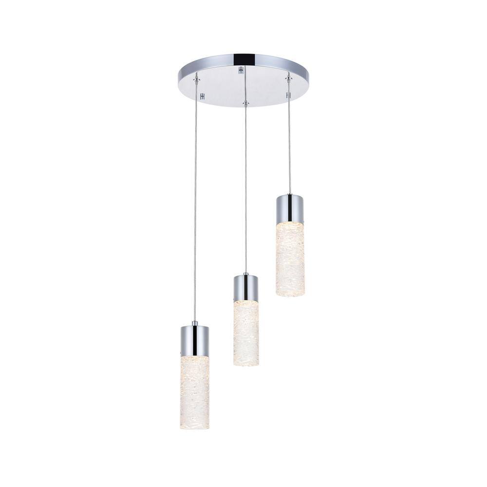 Alt View 5. Elegant Lighting - Constellation 3 light Chrome LED Pendant - Chrome.