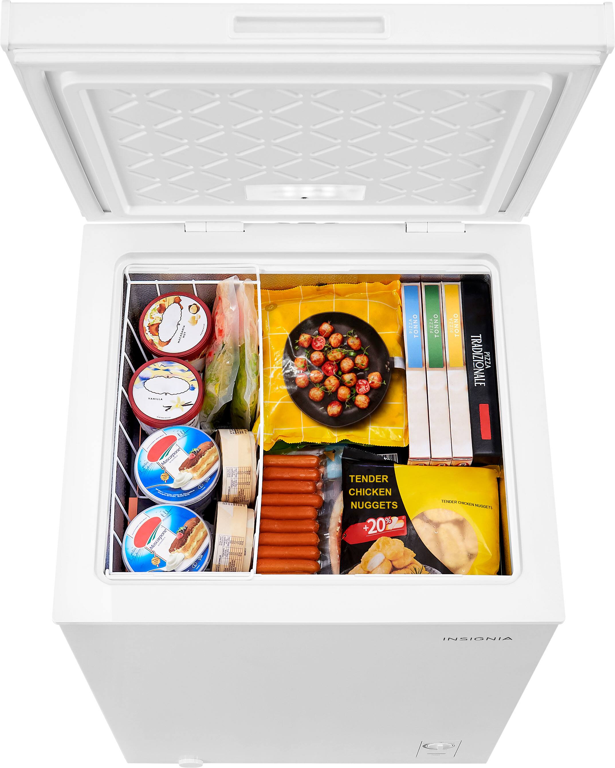 Insignia™ 5.1 Cu. Ft. Manual Defrost Garage Ready Chest Freezer White ...