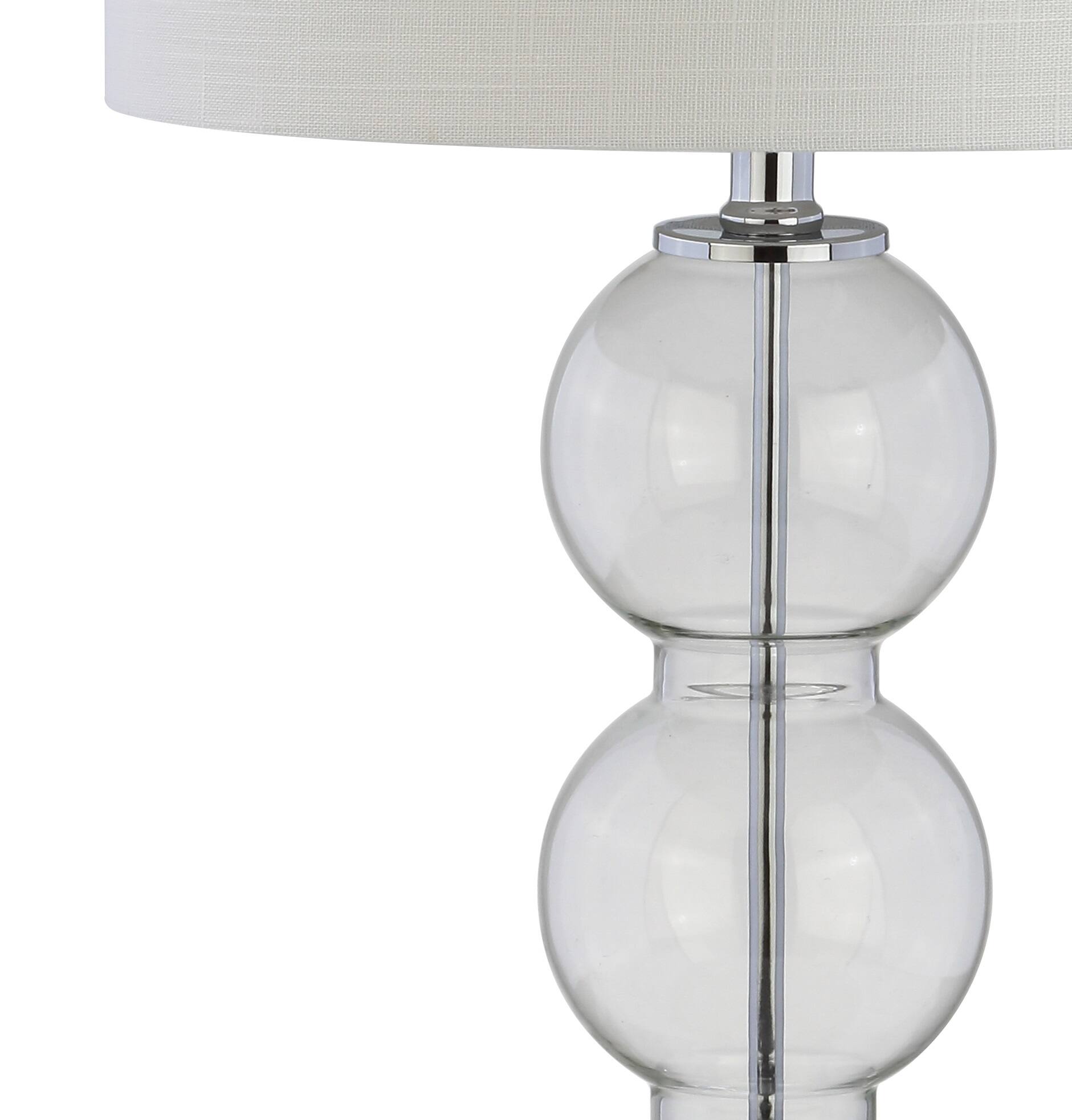 Alt View 6. Jonathan Y - Bella 27" Glass Triple-Sphere LED Table Lamp, Clear/Chrome (Set of 2) - Clear.