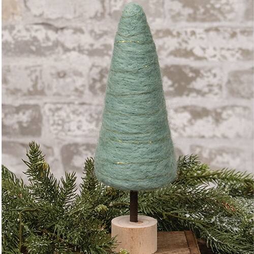 Angle. BreeBe - *Sage Green Felted Wool Tree Medium - Sage Green.