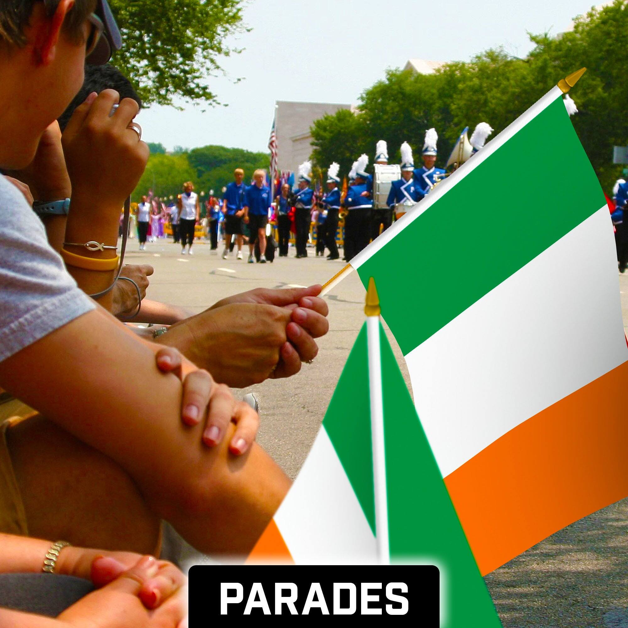 Alt View 1. G128 - 30-Pack Handheld Ireland Flags 12x18 in - Assorted Colors.