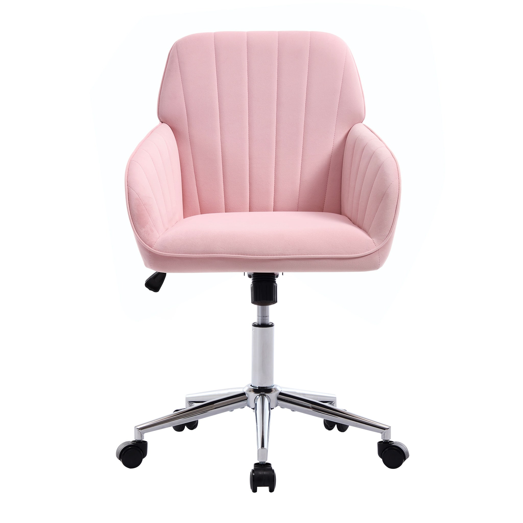 Forest'nSky - Silver Metal Adjustable Office Chair with Ergonomic Swivel Chair, Backrest Seat - Baby Pink price history on PriceWatchPro
