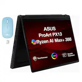 ASUS - Upgraded - ProArt PX13 2-in-1 Laptop 13.3 2.8K Display (Ryzen AI Max+ 388, 32GB, Win 11 Pro) w/Dockztorm Wireless Mouse - Nano Black