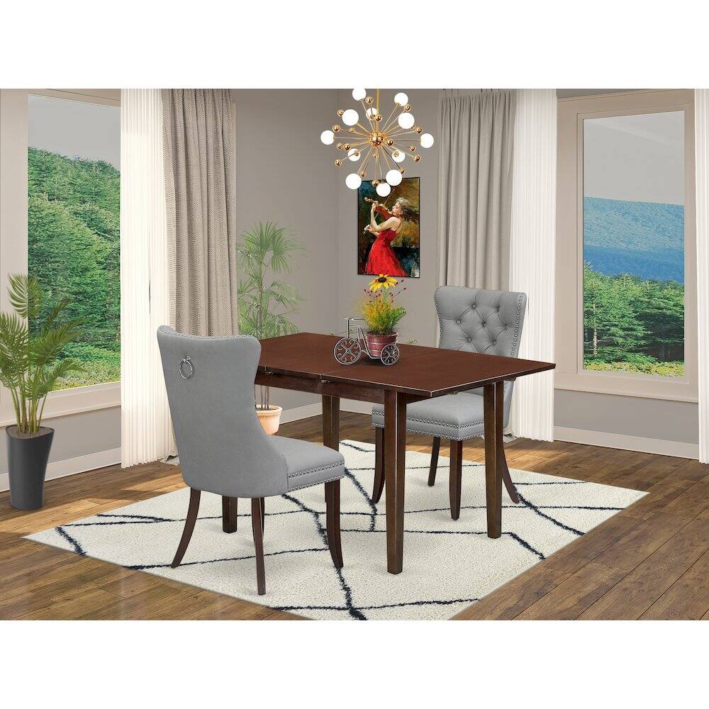 Alt View 9. East West Furniture - 3 Piece Kitchen Table Set - Red.