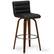 Front. Simpli Home - Roland Mid Century Modern swivel bar stool in black vegan faux leather - Black.