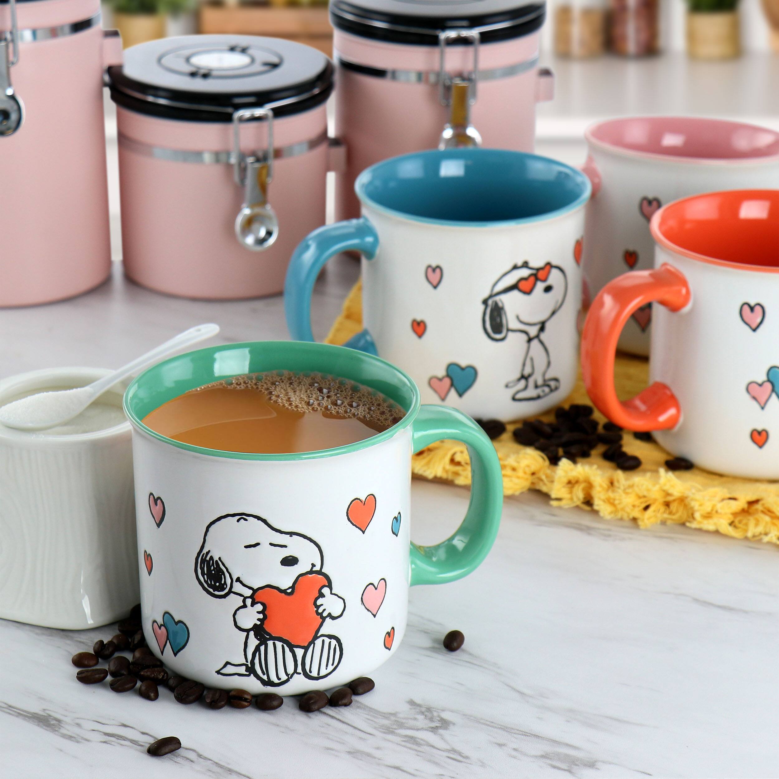 Alt View 6. Peanuts - Peanuts Mothers Love 4 Piece 21 Ounce Camper Mug Set in Assorted Designs - Assorted.