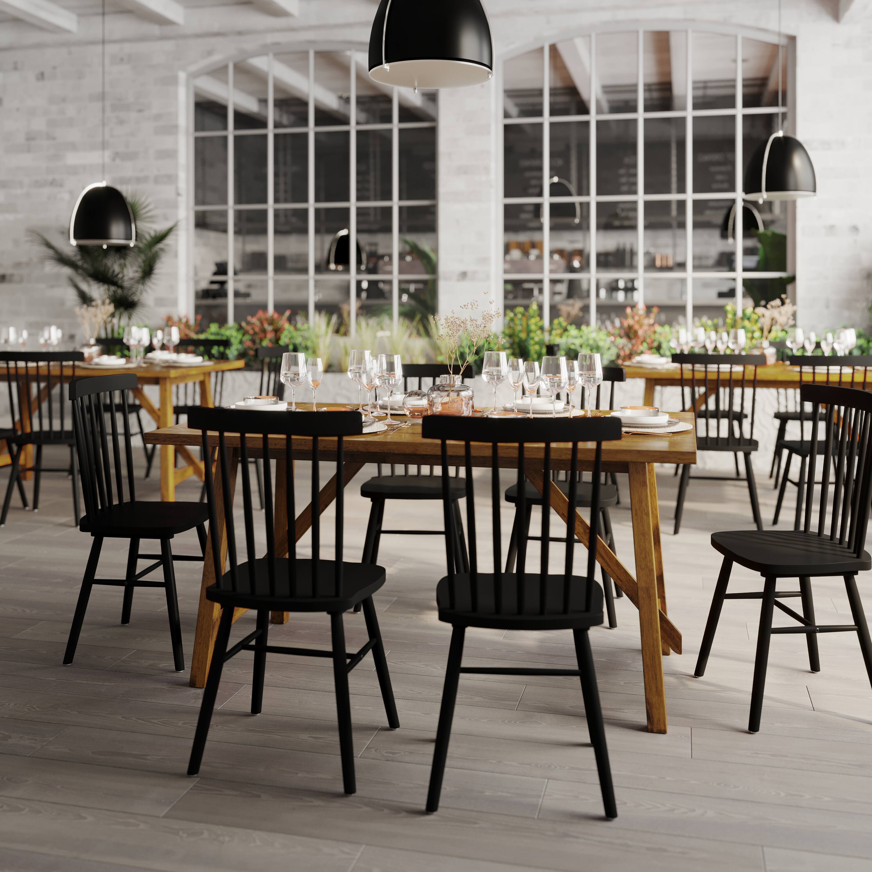 Alt View 2. Flash Furniture - Everly 60" Solid Wood Trestle Base Dining Table, Farmhouse Style Commercial Grade Table with Seating for 6, Light Cappuc - Brown.