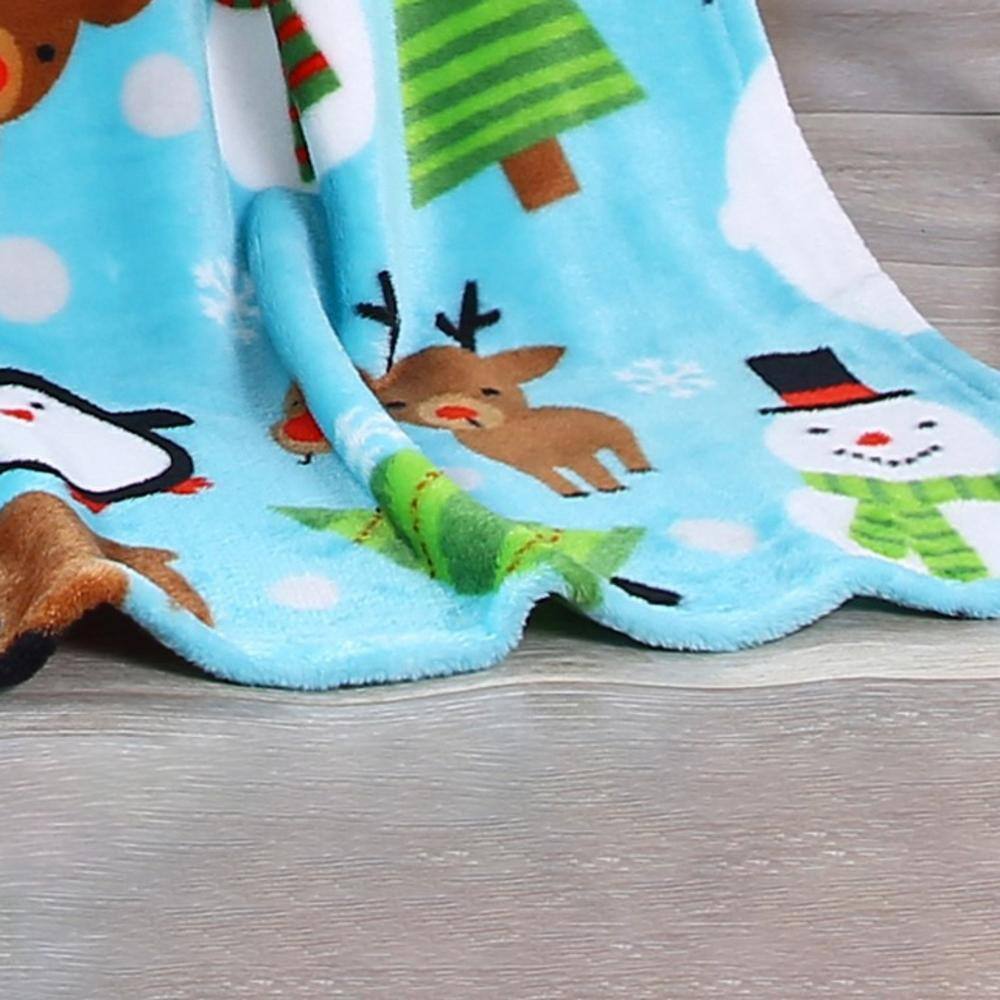 Alt View 2. Noble House - Plazatex Holiday Pals Micro plush Design All Season Blue Color 50" X 60" Throw Blanket - Light blue.