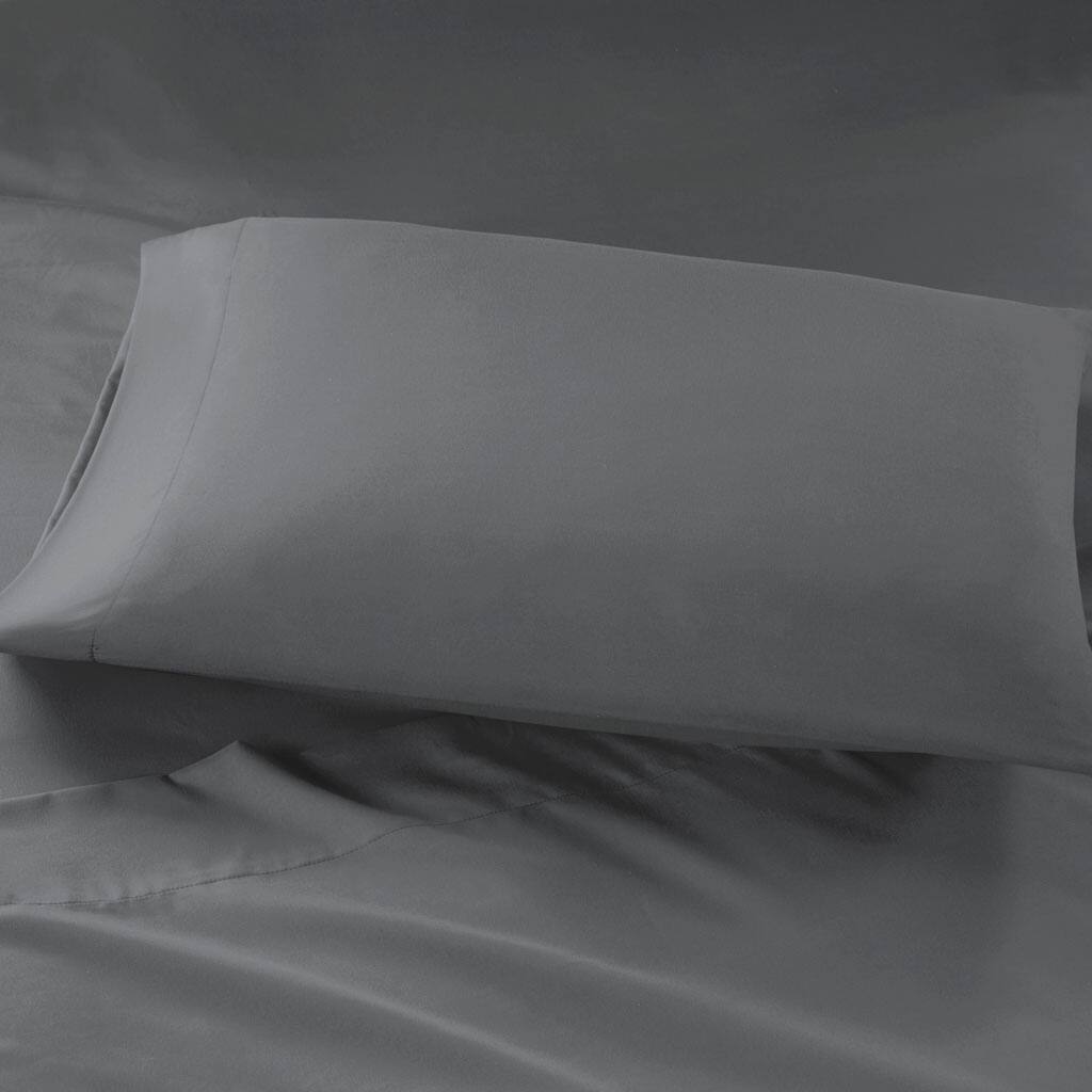 Alt View 2. Gracie Mills - Gracie Mills Ruby All-Season Microfiber Sheet Set with Side Pockets - Charcoal.