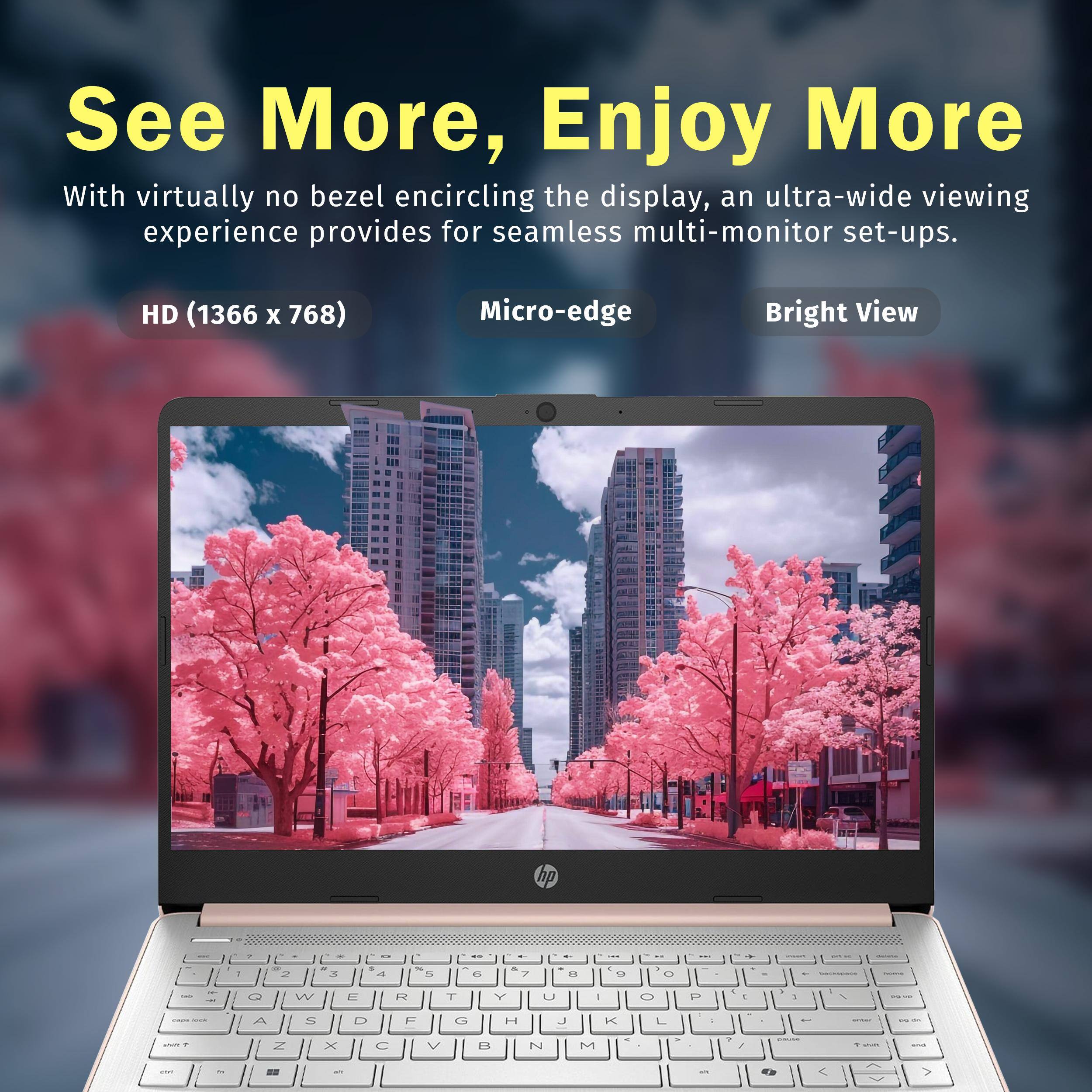 See More, Enjoy More

With virtually no bezel encircling the display, an ultra-wide viewing experience provides for seamless multi-monitor set-ups.

HD (1366 x 768)

Micro-edge

Bright View
