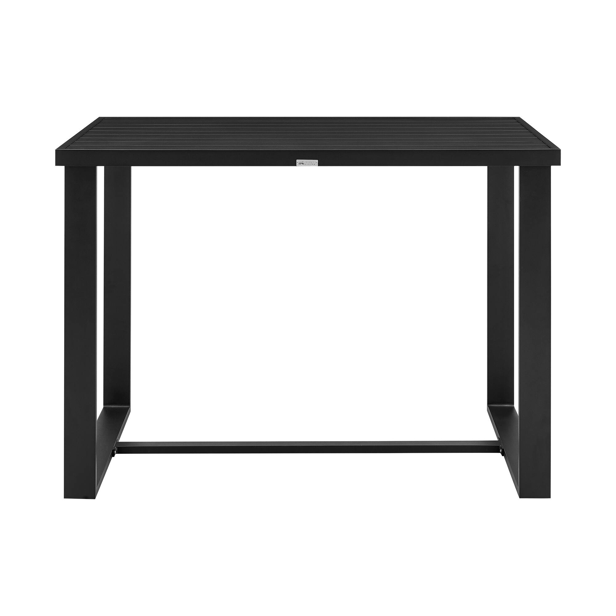 Armen Living - Alegria Outdoor Patio Bar Height Dining Table in Aluminum - Black