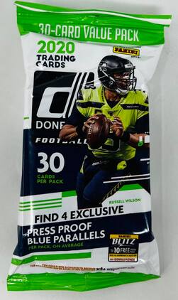 2020 Panini Donruss Football 30-Card Value Pack (Blue Parallels )