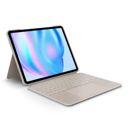 Front. Logitech - Combo Touch iPad Air 13-inch - Latest Model (M2 & M3), iPad Air (5th gen) Keyboard Case with Detachable Keyboard - Sand.