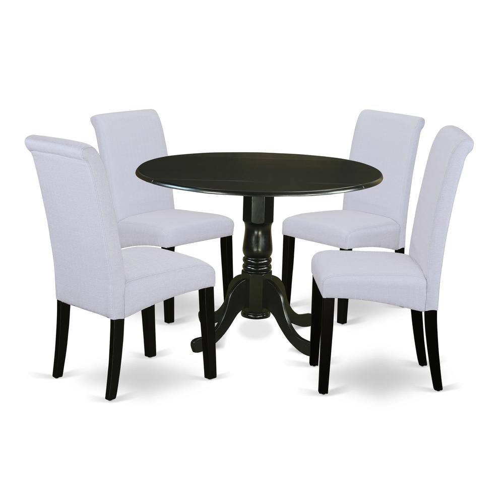 Back. East West Furniture - Dining Room Set Black - Brown.