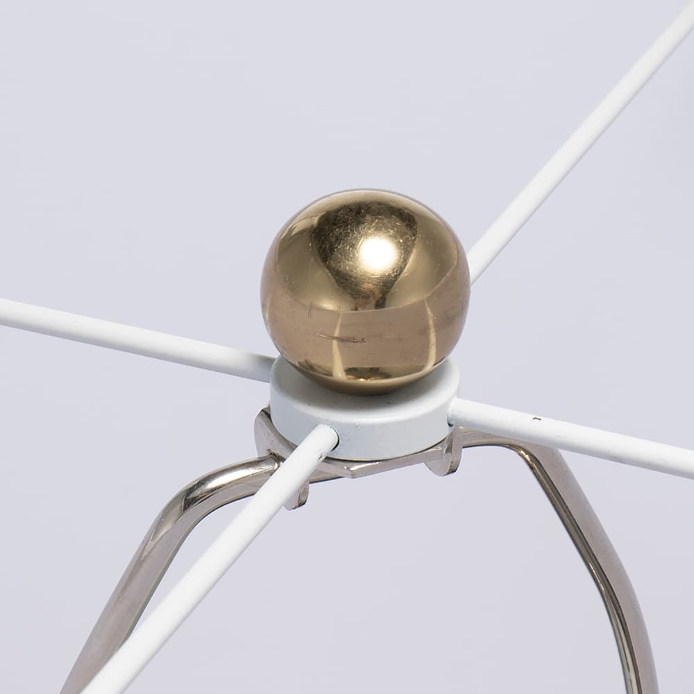 Back. Luckbyte - D18x31" Round Aluminum Gold Table Lamp White Fabric Shade Lamp Shade Assembly Required.