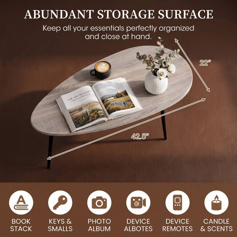 ABUNDANT STORAGE SURFACE  
Keep all your essentials perfectly organized and close at hand.

22"  
42.5"  

BOOK STACK  
KEYS & SMALLS  
PHOTO ALBUM  
DEVICE ALBOTES  
DEVICE REMOTES  
CANDLE & SCENTS